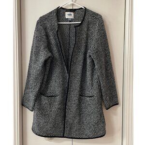 Old Navy Black and White Marl Coatigan | Womens L